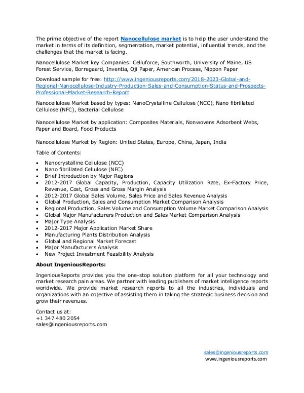 2023 - Nanocellulose Market Research &Industry Analysis Nanocellulose