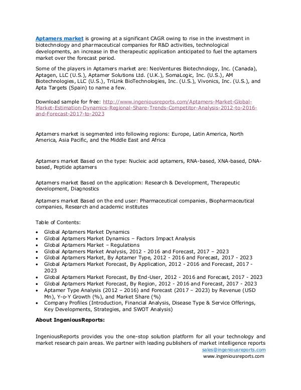 Aptamers market