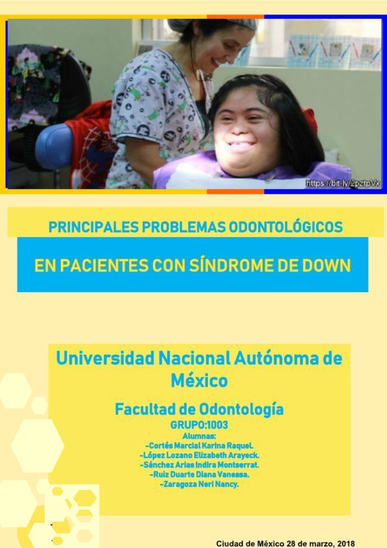 Problemas odontológicos en pacientes con síndrome de down PROBLEMAS ODONTOLÓGICOS EN PACIENTES CON DAWN