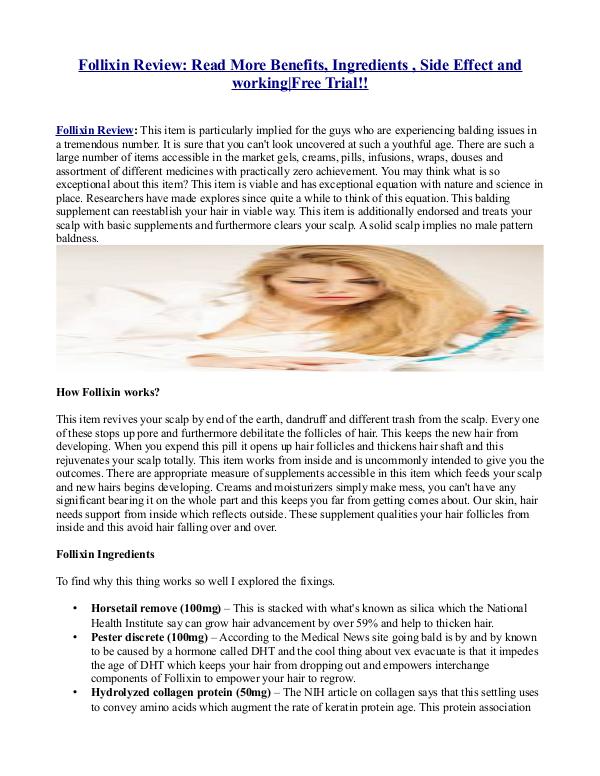 Follixin Review: Read More Benefits, Ingredients , Side Effect and wo Follixin Review Read More Benefits  Ingredients  S