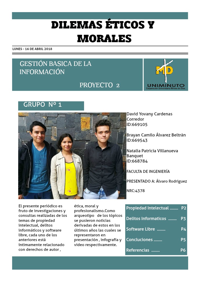 Dilemas Éticos y Morales NRC 4378 PROYECTO 2 GRUPO No 1