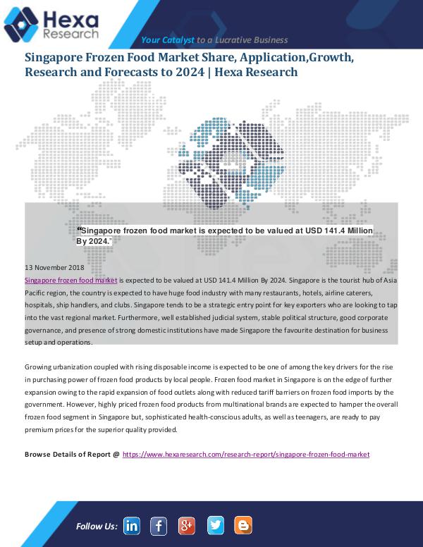 Market Analysis Report Singapore Frozen Food Market