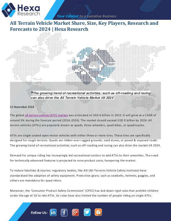 Market Analysis Report All Terrain Vehicle Market