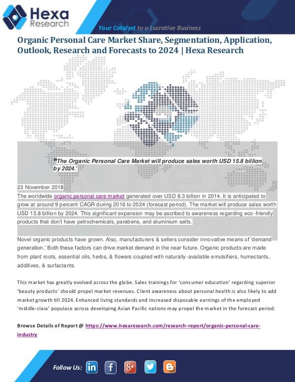 Market Analysis Report Organic Personal Care Market