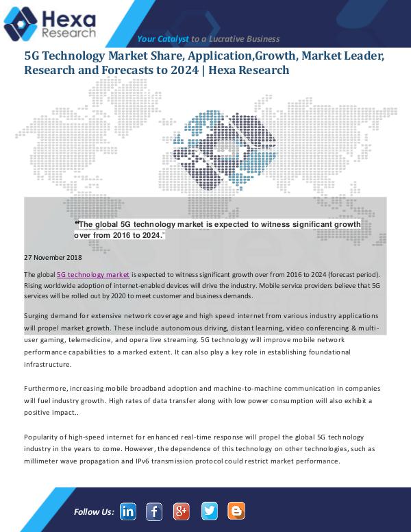 Market Analysis Report 5G Technology Market