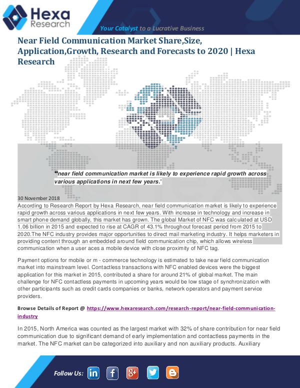 Market Analysis Report Near Field Communication Market