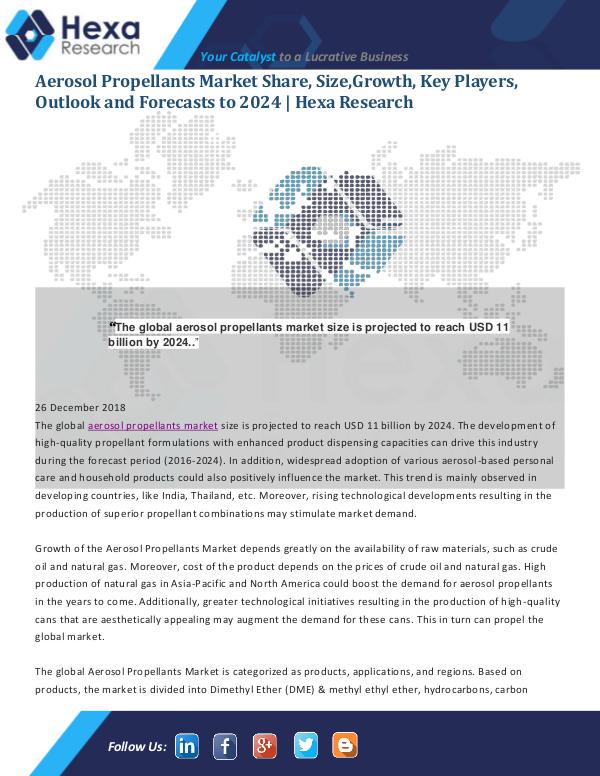 Market Analysis Report Aerosol Propellants Market