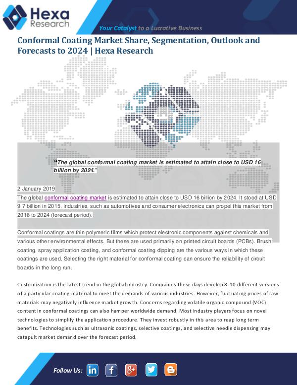 Market Analysis Report Conformal Coating Market