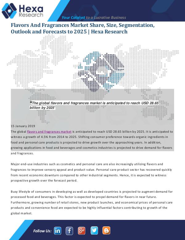 Flavors And Fragrances Market