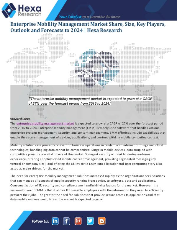 Market Analysis Report Enterprise Mobility Management Market