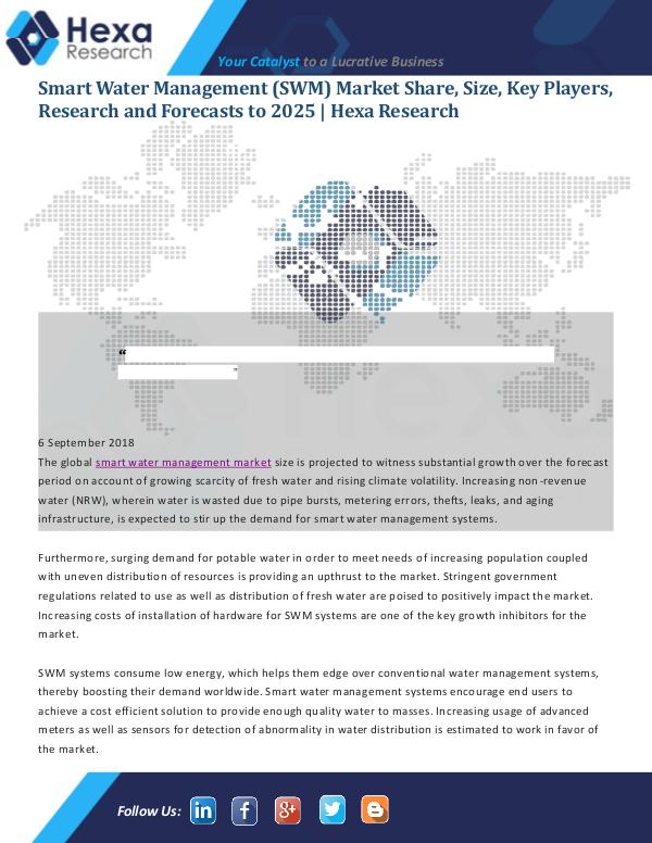 Smart Water Management (SWM) Market