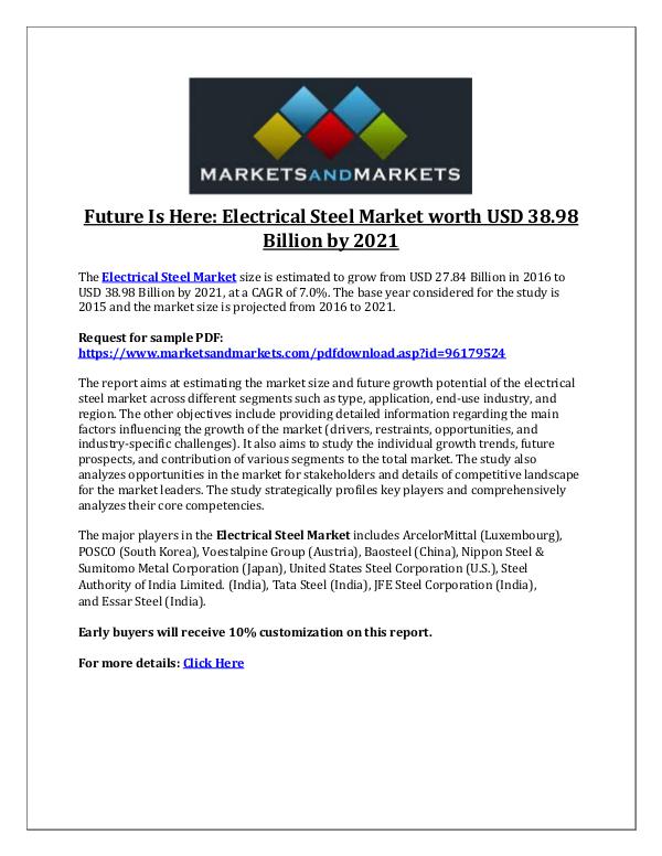 Chemicals and Materials Electrical Steel Market