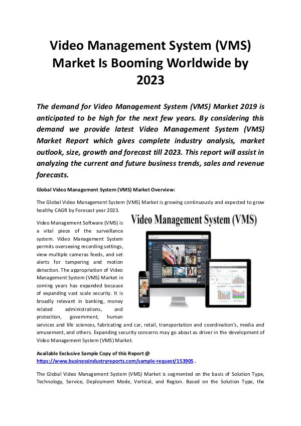 Global Video Management System (VMS) Market 2019