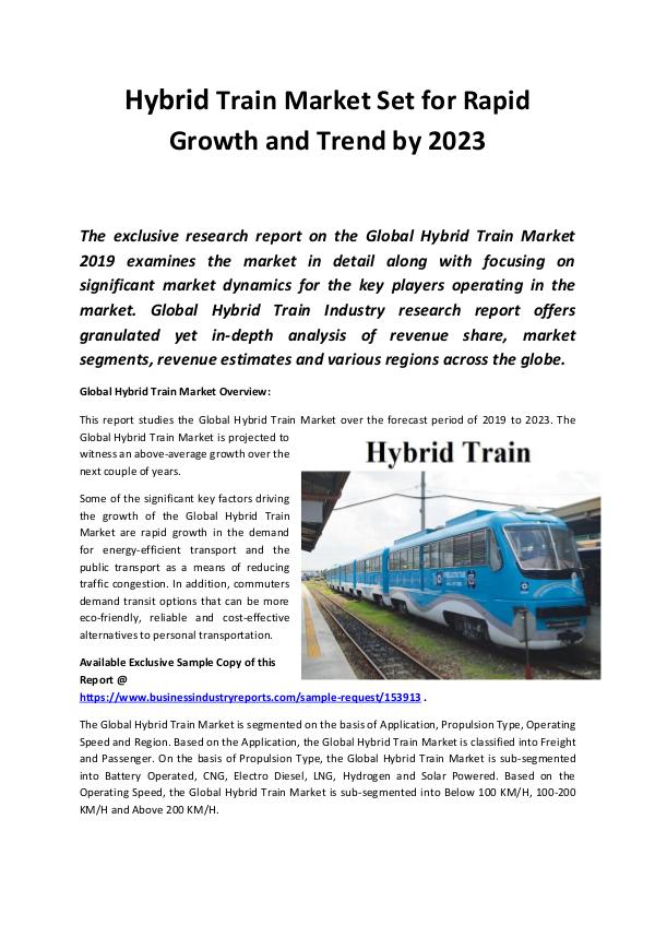 Hybrid Train Market Size, Share, Development by 20