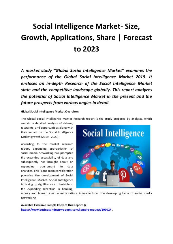 Social Intelligence Market Size, Share, Developmen