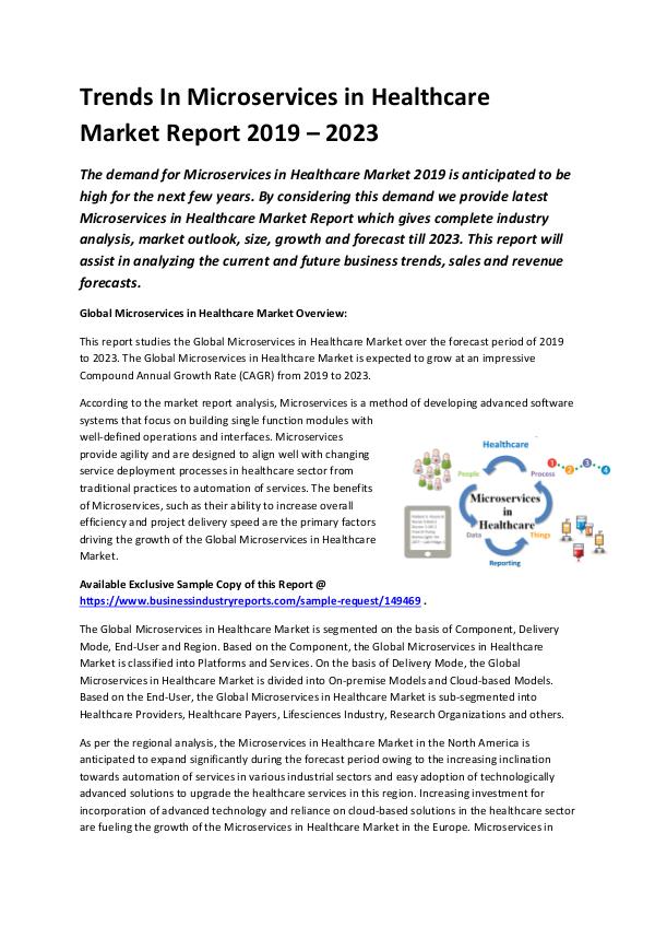 Global Microservices in Healthcare Market 2019 - 2