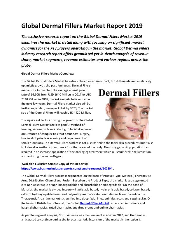 Market Research Reports Global Dermal Fillers Market Report 2019-converted