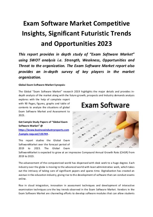 Global Exam Software Market 2019