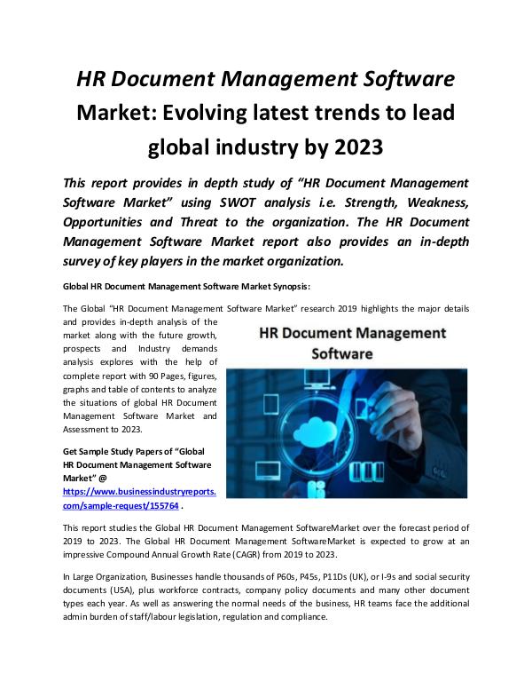 Global HR Document Management Software Market 2019