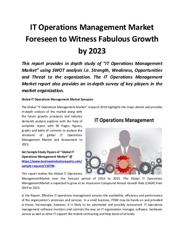 Global IT Operations Management Market 2019