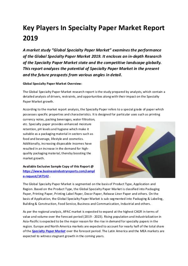 Market Research Reports Global Specialty Paper Market Report 2019-converte