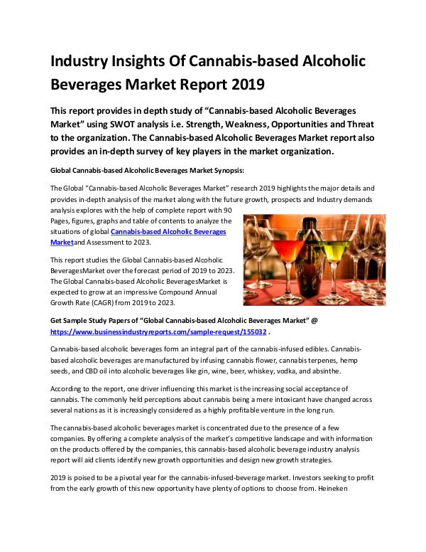 Market Research Reports Global Cannabis-based Alcoholic Beverages Market R