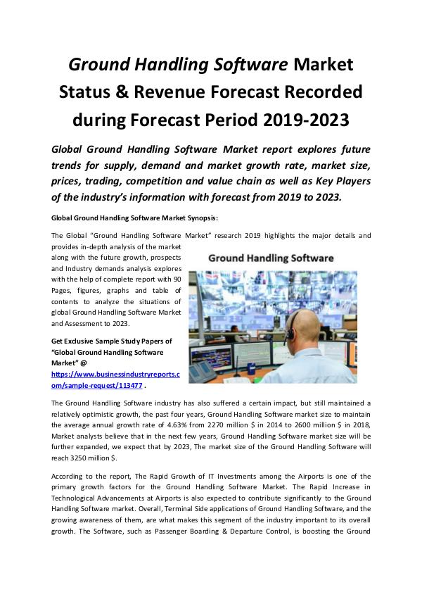 Global Ground Handling Software Market 2019