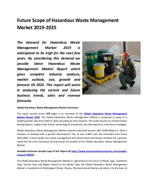 Global Hazardous Waste Management Market