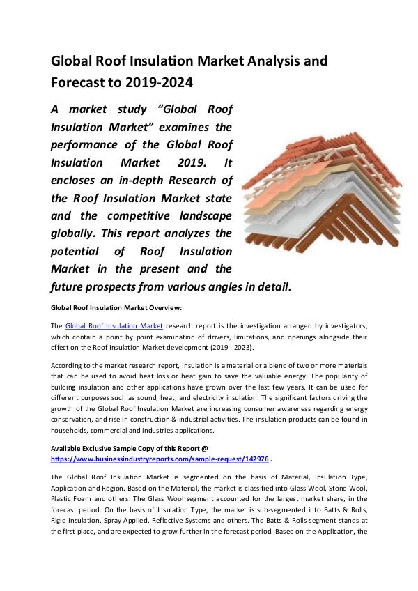 Global Roof Insulation Market Analysis 2013-2018 a