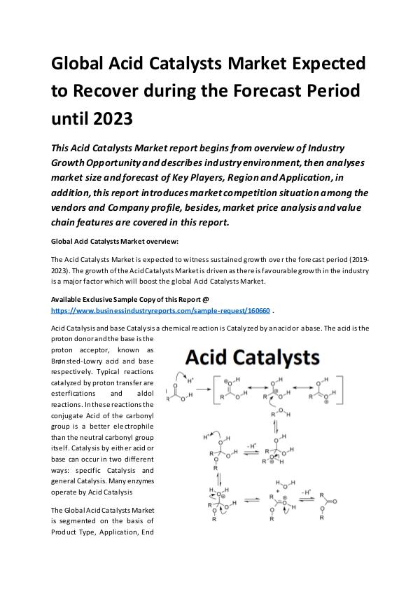 Global Acid Catalysts Market Report 2019