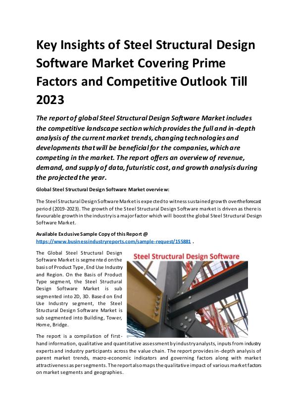 Market Research Reports Global Steel Structural Design Software Market Rep