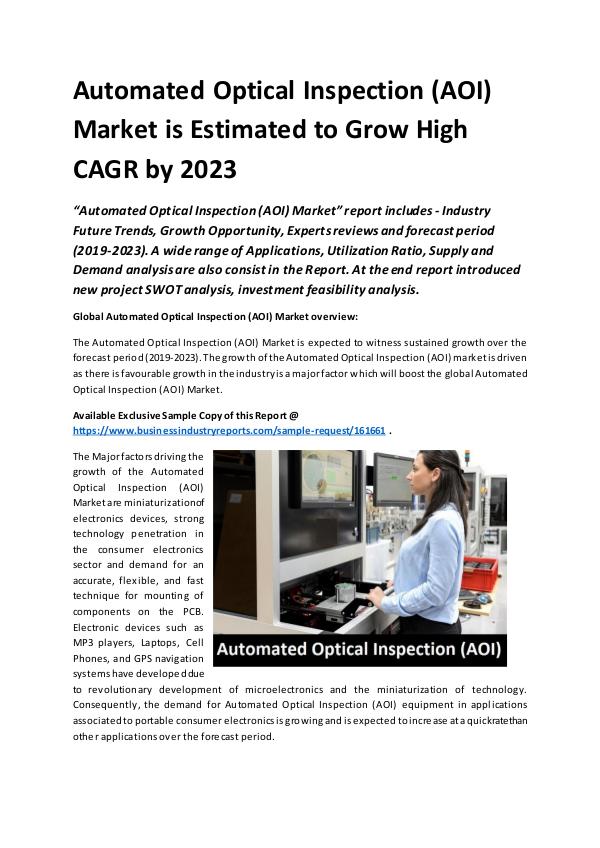 Market Research Reports Global Automated Optical Inspection (AOI) Market R