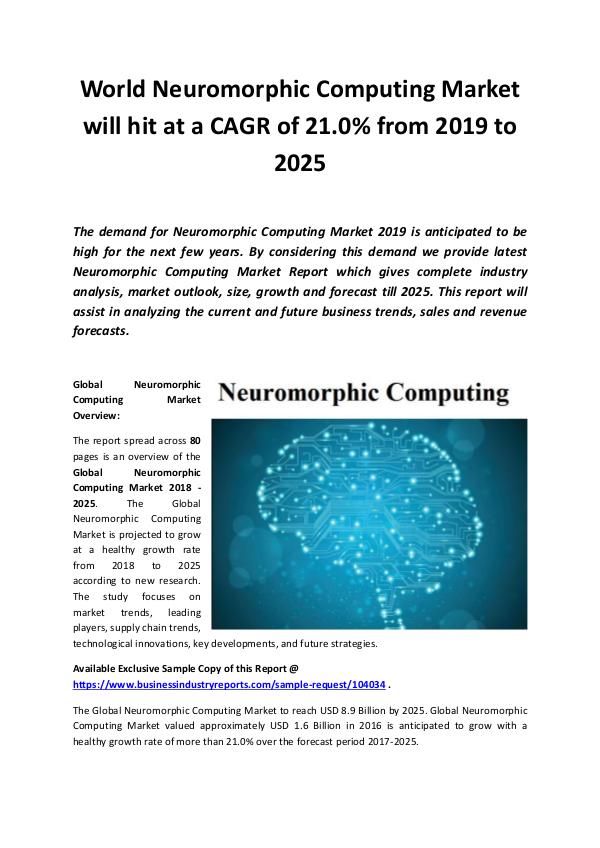 Market Research Reports Global Neuromorphic Computing Market 2019