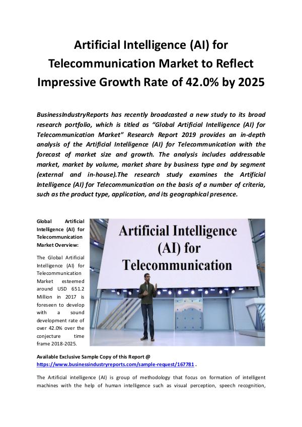 Market Research Reports Global Artificial Intelligence (AI) for Telecommun