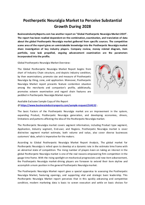 Postherpetic Neuralgia Market 2019