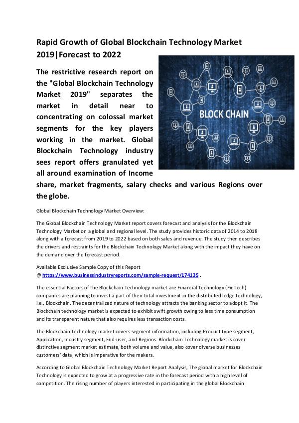 Blockchain Technology Market 2019