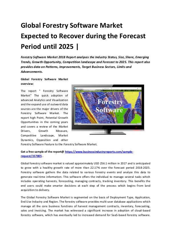 Global Forestry Software Market Size study 2018-20