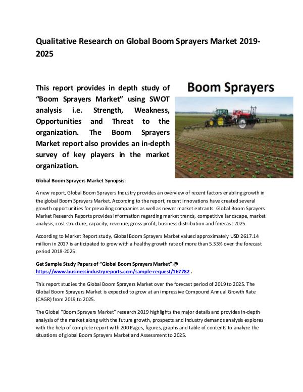 Global Boom Sprayers Market Size study