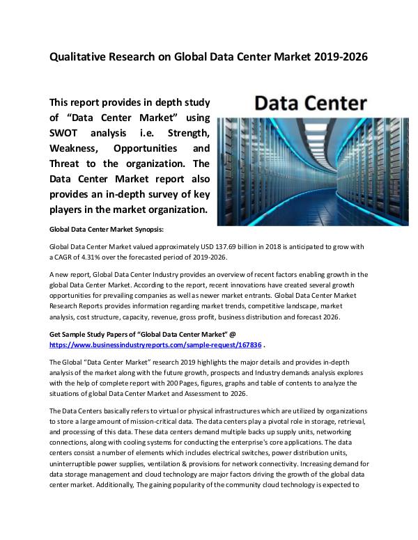 Global Data Center Market Size study