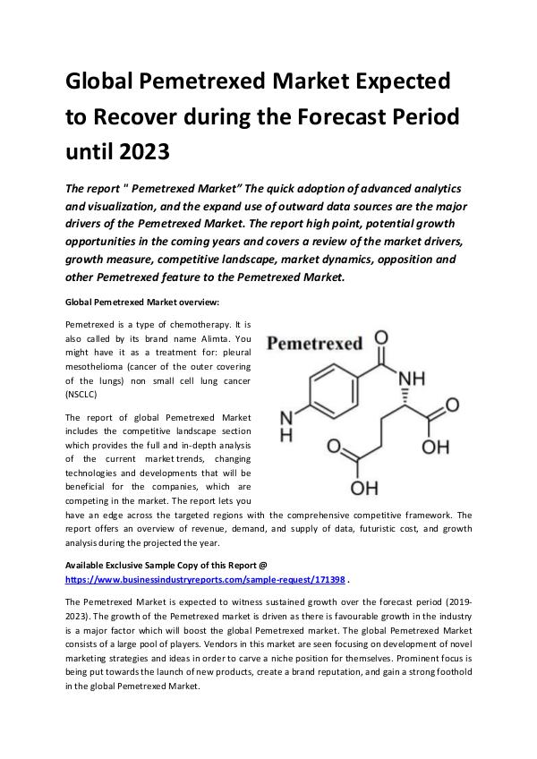 Market Research Reports Global Pemetrexed Market Report 2019.docx