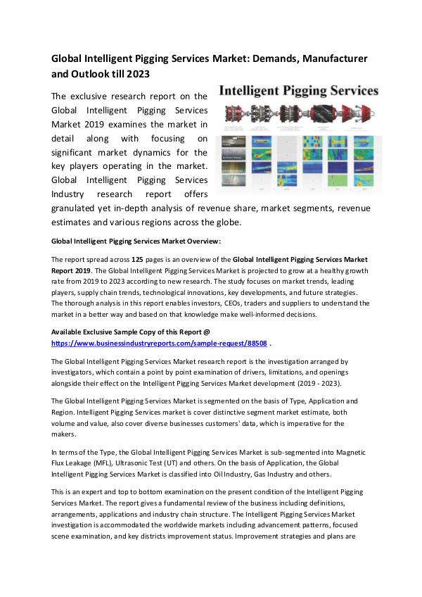 Market Research Reports Global Intelligent Pigging Services Market 2019 -