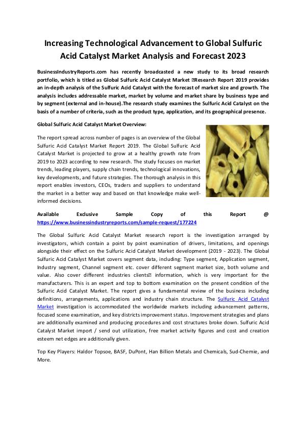 Sulfuric Acid Catalyst Market 2019