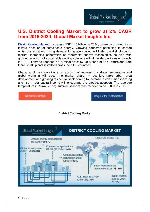 District Cooling Market to reach $140bn by 2024 District Cooling Market