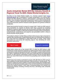 Acetic Anhydride Market trends research and projections for 2019-2025