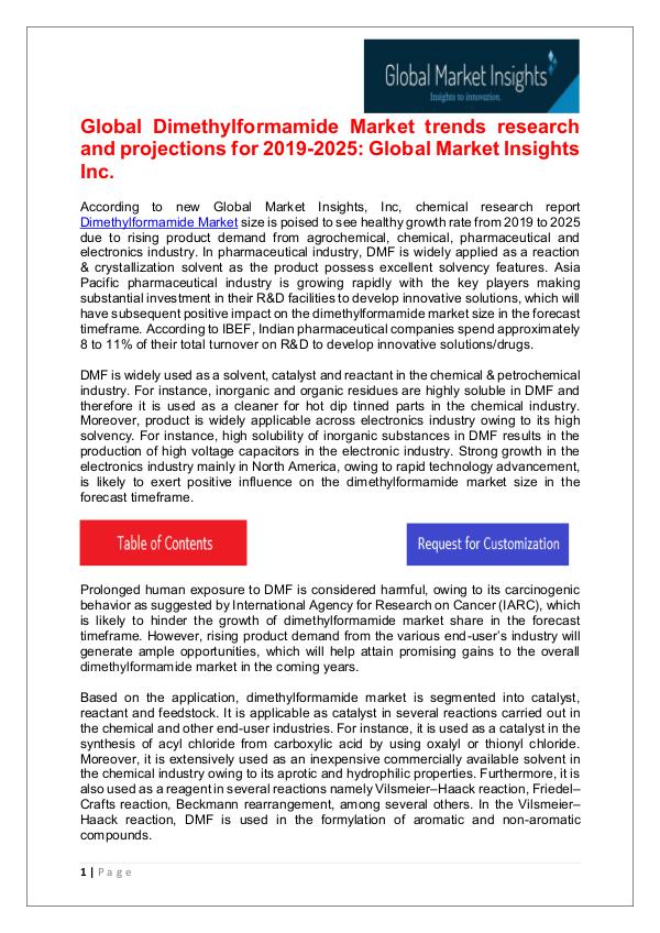 Dimethylformamide Market trends research and projections for 2025 Dimethylformamide Market