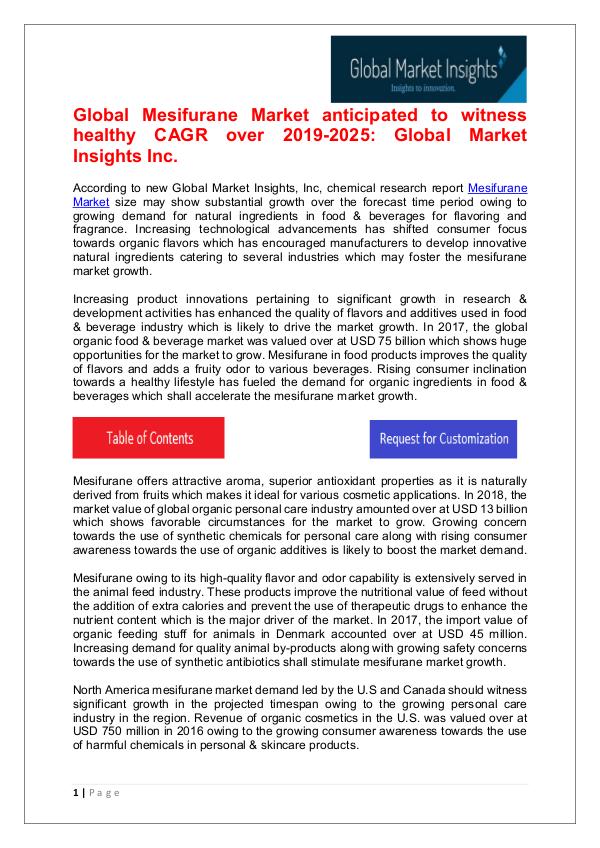 Mesifurane Market anticipated to witness significant growth by 2025 Mesifurane Market