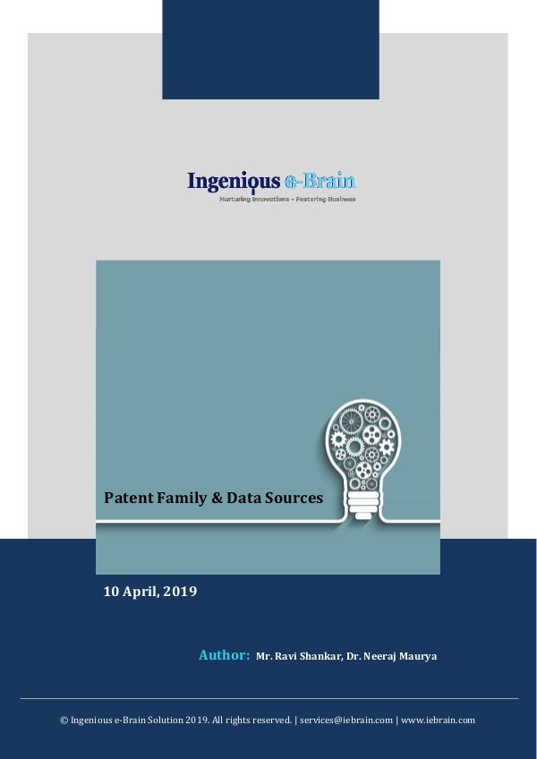 Data Sources and Patent Family Overview Patent family  Data Sources