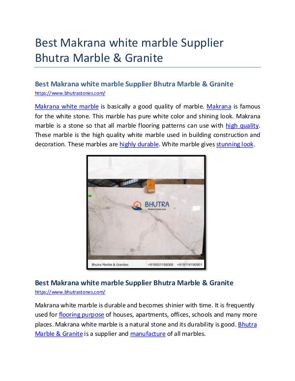 Best Makrana white marble Supplier Bhutra Marble & Granite Best Makrana white marble Supplier Bhutra Marble &