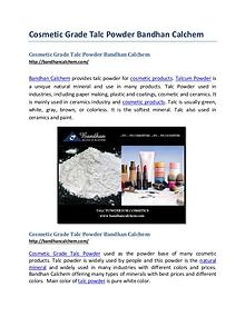 Cosmetic Grade Talc Powder Bandhan Calchem