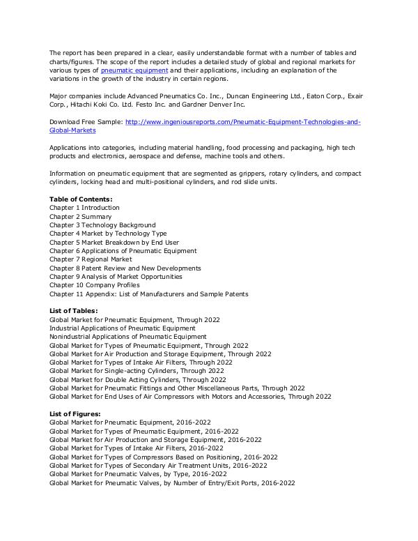 2022 Global Pneumatic Equipment Market Analysis & Trends Pneumatic Equipment Technologies Market Research R